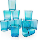 20 Pack Turquoise Glass Votive Tealight Candle Holders House Party Cenrepiece Xmas Wedding Decor Glass Candlestick Party Decorations Bridal Baby Shower Event