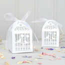 100 Piece Pack - White Dove Bird Heart Wedding Bomboniere Favor Lolly Gift Card Box