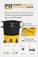 NOOYAH IPX8 Waterproof Bike Cycle Outdoor Sports Backpack Double-Layer Waterproof Bag YELLOW