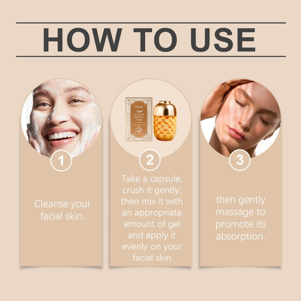 Hoygi Collagen Capsule Moisturizing And Hydrating Cream, Moisturizing And Lightening Fine Lines Skin Elastic Firming Cream