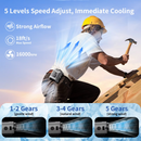 10000mAh Portable Outdoor Waist Fan Hanging Neck Strong Wind with Power Bank LED Lighting for Emergency Sports Outdoor Working