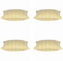 Pack of 4 Dandi Mustard Yellow & White Striped Square Cushion Covers 40x40cm