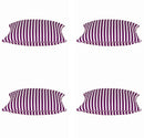 Pack of 4 Dandi Fuchsia Plum Purple & White Striped Square Cushion Covers 40x40cm