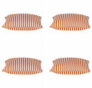 Pack of 4 Dandi Orange & White Striped Nautical Cushion Covers 40x40cm