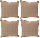 Pack of 4 Azuk Orange & Grey Cushion Covers 50cm x 50cm