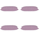 Pack of 4 Dandi Fuchsia Plum Purple & White Rectangle Cushion Covers