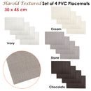 Choice Set of 4 PVC Table Placemats Harold Ivory