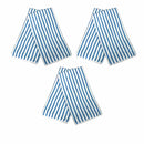 Set of 6 Microfibre Striped Tea Towels 40 x 60 cm Blue