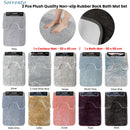 2 Pce Sorrento Plush Quality Non-slip Rubber Back Bath Mat Set Taupe