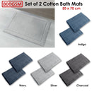 800GSM Set of 2 Cotton Bath Mats 50 x 70 cm Navy
