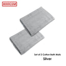 800GSM Set of 2 Cotton Bath Mats 50 x 70 cm Silver
