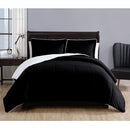 3 Piece Micro Mink Comforter Set Black King