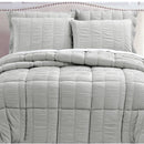 Hotel Living Seersucker Comforter Set Queen Grey