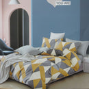 300TC Geo Mustard Reversible Cotton Geometric Quilt Cover Set Queen