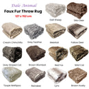 Dale Animal Faux Fur Throw Rug 127 x 152 cm Brown Wombat