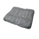 Cable Grey Knitted Throw Rug