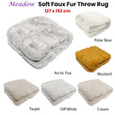 Meadow Soft Faux Fur Throw Rug 127 x 152 cm Mustard