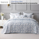 Bianca Laurieton Blue Jacquard Botanical Bedspread Set Queen