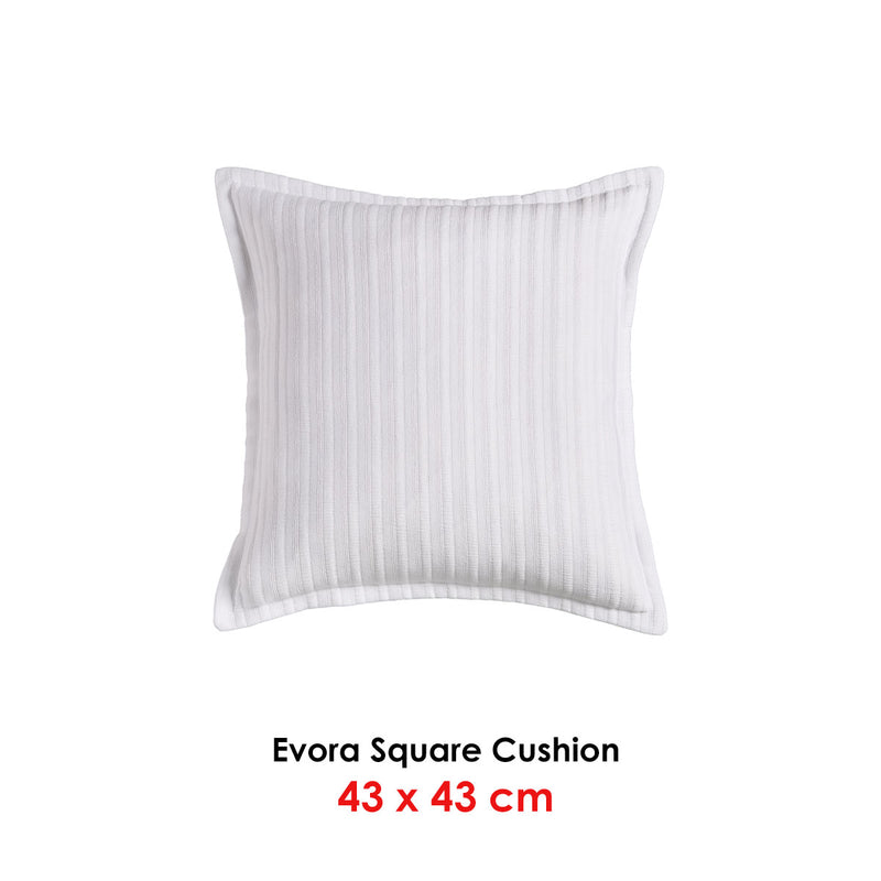 Bianca Evora White Square Filled Cushion