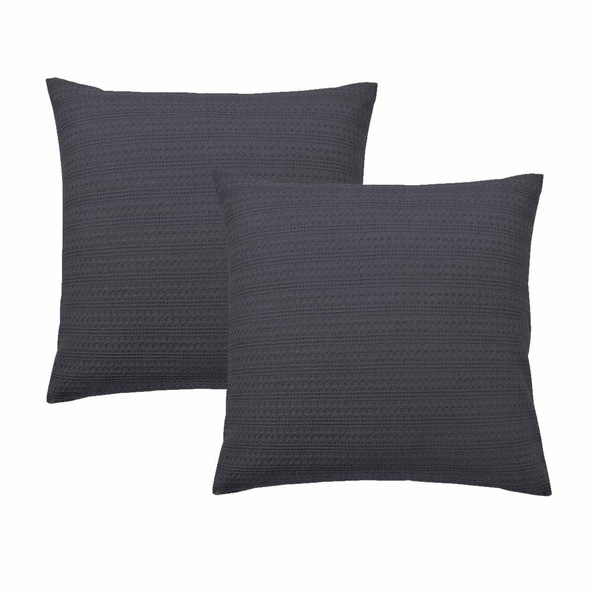 Bianca Pair of Kahlani Charcoal European Pillowcases 65 x 65cm