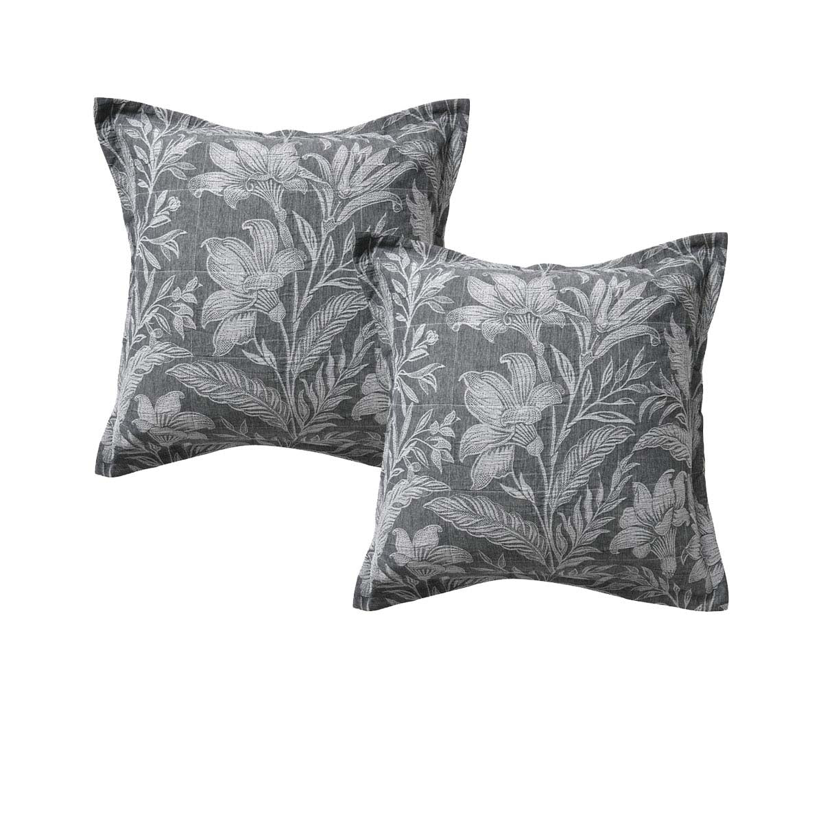 Bianca Pair of Maidstone Grey European Pillowcases 65 x 65cm