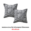 Bianca Pair of Maidstone Grey European Pillowcases 65 x 65cm