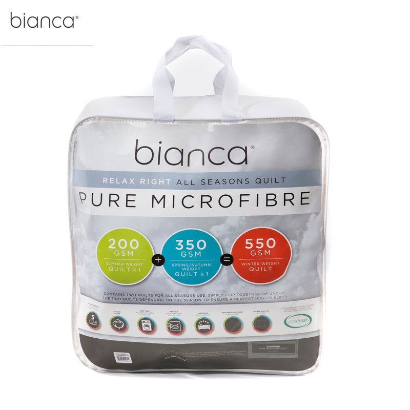 Bianca Pure Microfibre All Seasons Quilt Single