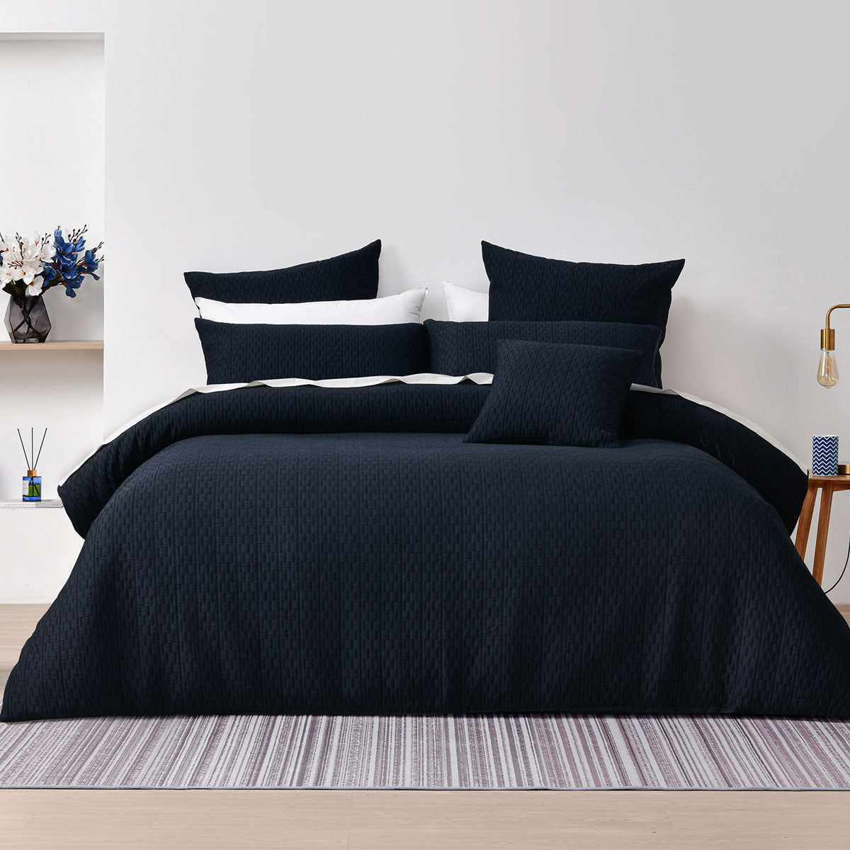 Bianca Burleigh Jacquard Quilt Cover Set - Ink Queen