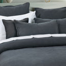 Bianca Hallston Charcoal Pre-Washed Cotton Quilt Cover Set Queen