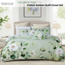 Bianca Salisbury Sage Floral Cotton Sateen Quilt Cover Set Queen