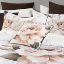 Bianca Somerset White Cotton Sateen Floral Quilt Cover Set Double