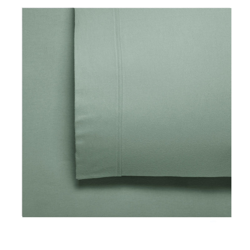 Bianca Fletcher Flannelette Cotton Sheet Set Sage Double