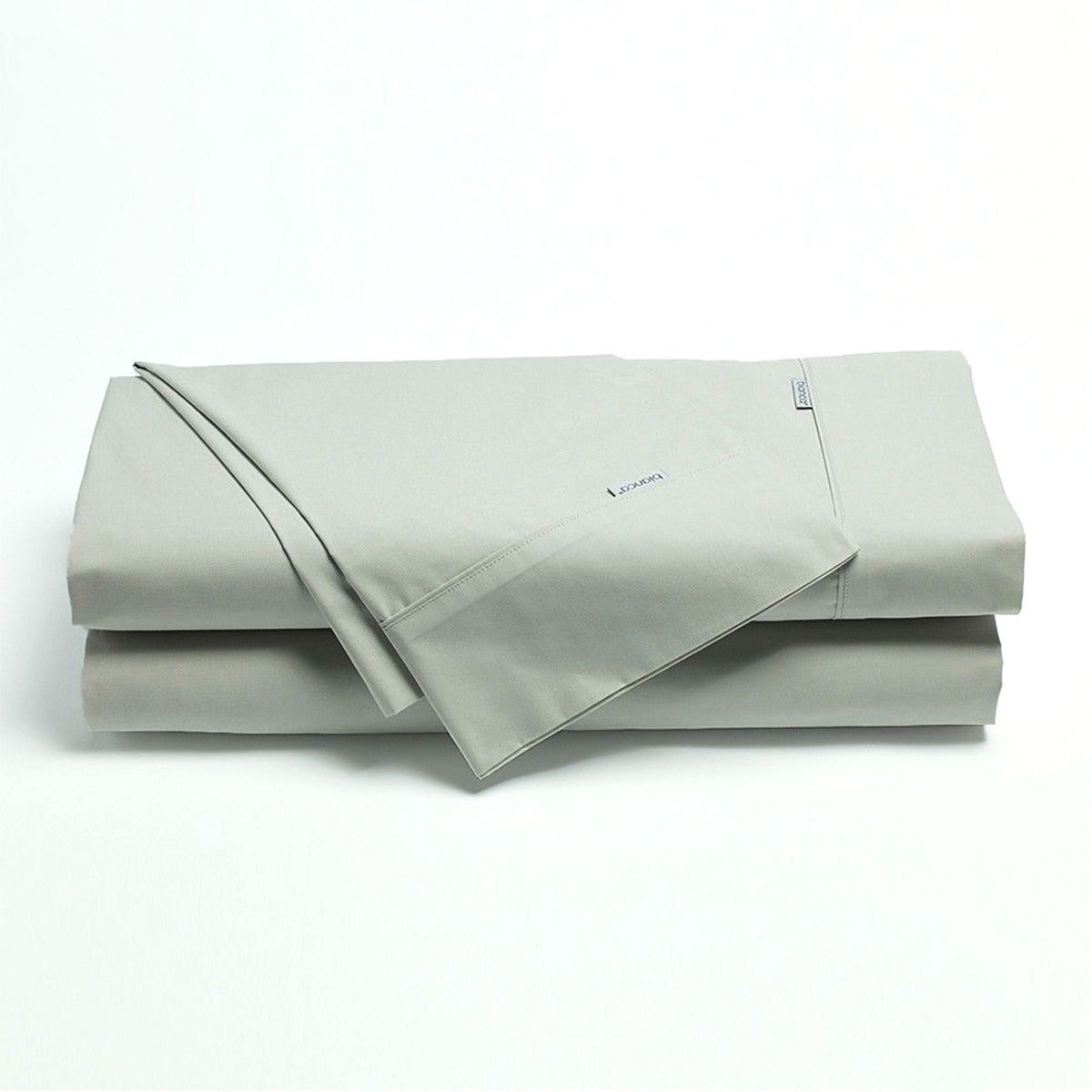 Bianca Heston Cotton Percale Sheet Set Silver Super King