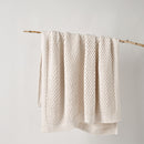 Bianca Sofala Cream Polyester Chenille Throw Rug 130 x 170 cm