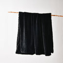 Bianca Tambar Black Faux Fur Throw Rug 130 x 170 cm