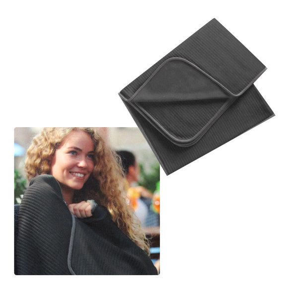 250GSM Ribbed Polar Fleece Throw 100 x 150cm Charcoal