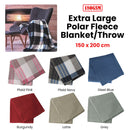 180GSM Extra Large Polar Fleece Throw Blanket 150 x 200cm Steel Blue