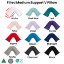 Easyrest Aus Made Medium Support Filled V Shape Pillow 64 x 39 cm Flame