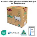 Easyrest Australian Made Light & Cool Bamboo / Wool Quilt for Spring/ Summer King