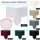 Burgundy Polyester Cotton Tablecloth - 160 x 270 cm