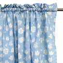 Pair of Polyester Cotton Rod Pocket Blue Flower Curtains