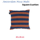 KAAT Amsterdam Nissa Multi Stripe Square Filled Cushion 45cm x 45cm