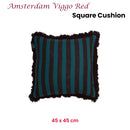 KAAT Amsterdam Viggo Red Stripe Square Filled Cushion 45cm x 45cm