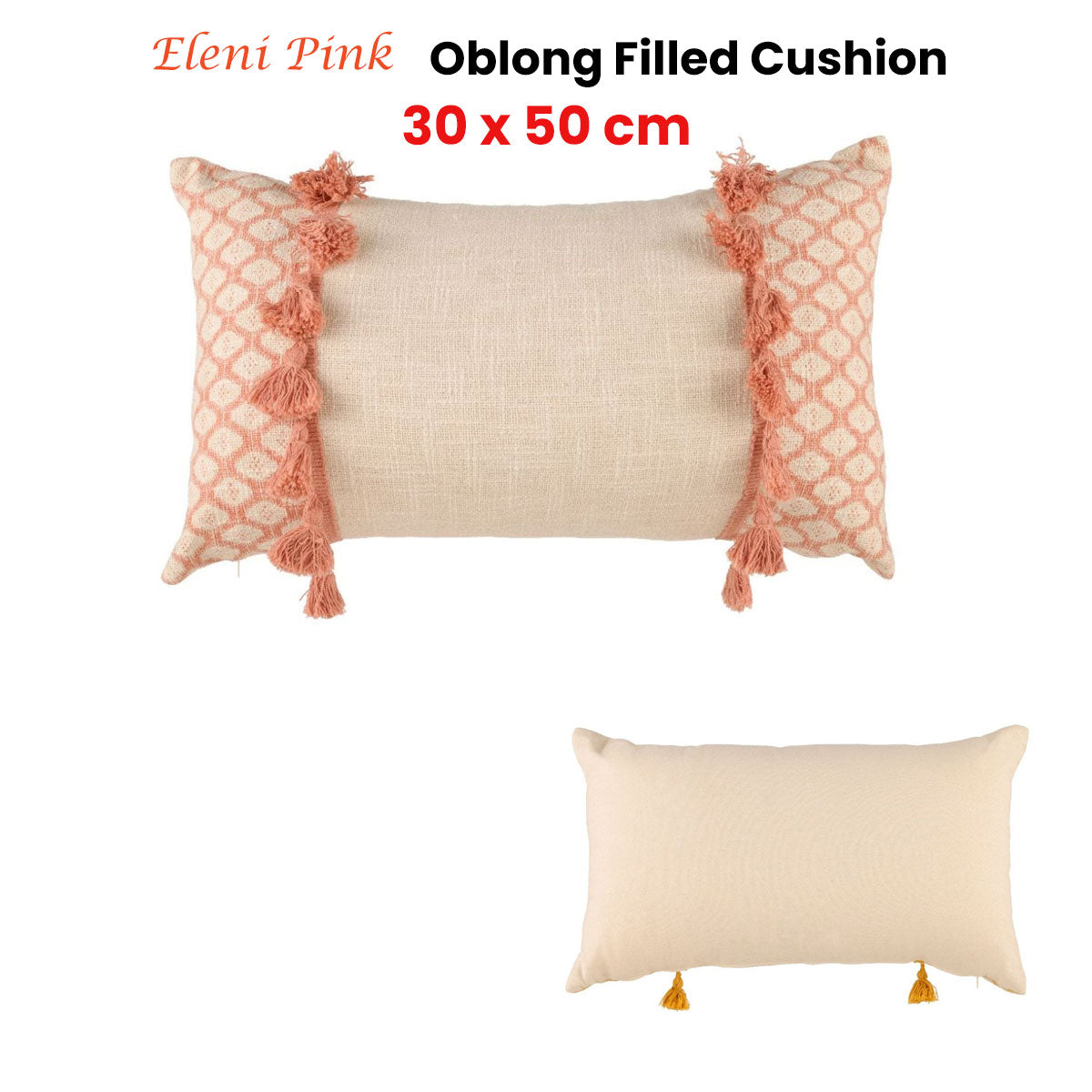 Accessorize Eleni Filled Cushion - Pink 30 x 50cm