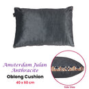 KAAT Amsterdam Julan Anthracite Velvet Oblong Filled Cushion 40cm x 60cm