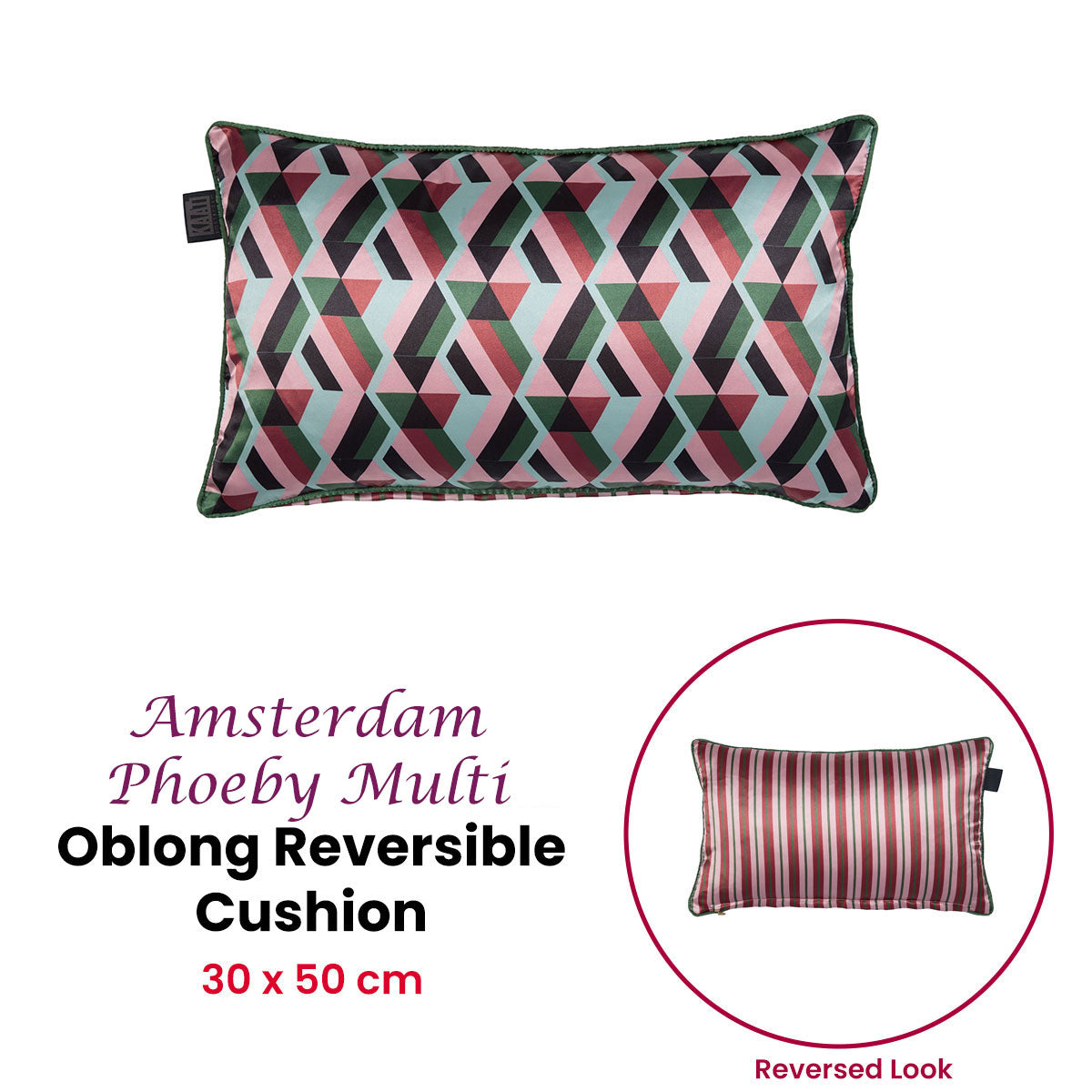 KAAT Amsterdam Phoeby Multi Reversible Oblong Filled Cushion 30cm x 50cm