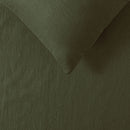 100% Linen Olive Quilt Cover Set Single
