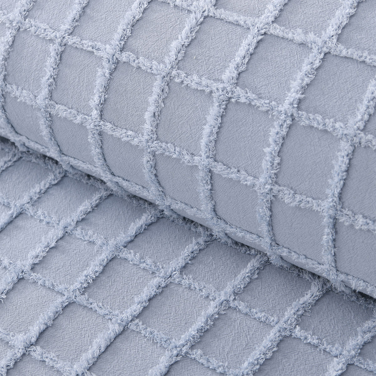 Vintage Design Homewares Parquet Snooze Blue Polyester Cotton Quilt Cover Set Queen