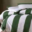 Accessorize Regency Green Striped Washed Cotton Quilt Cover Set Super King