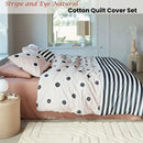 VTWonen Stripe and Eye Natural Cotton Quilt Cover Set King